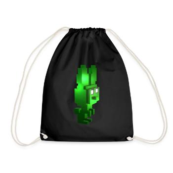 Green Creature 8-Bit Bunny: Veganes Gaming-T-Shirt - Turnbeutel - Schwarz - Vorne