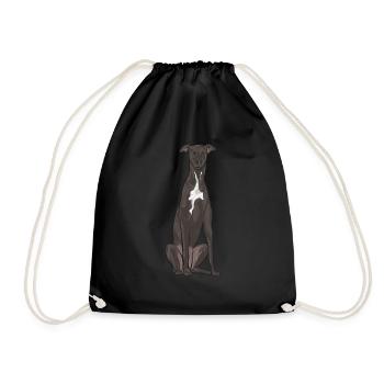 Lévrier italien Greyhound Chiens - Sac de sport léger - noir - Devant