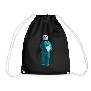 Panda - Turnbeutel - Schwarz - Vorne