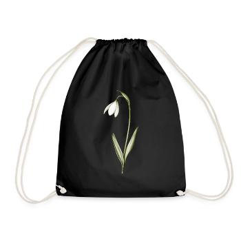 small snowdrops - Drawstring Bag - black - Front