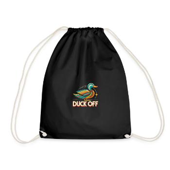 Duck Hunter Pun, Duck Off, Retro Waterfowl Duck - Turnbeutel - Schwarz - Vorne