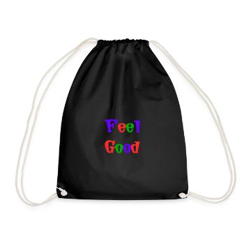 POSITIVE. GOOD. HAPPY. FREE. FREEDOM. WELFARE - Drawstring Bag - black - Front