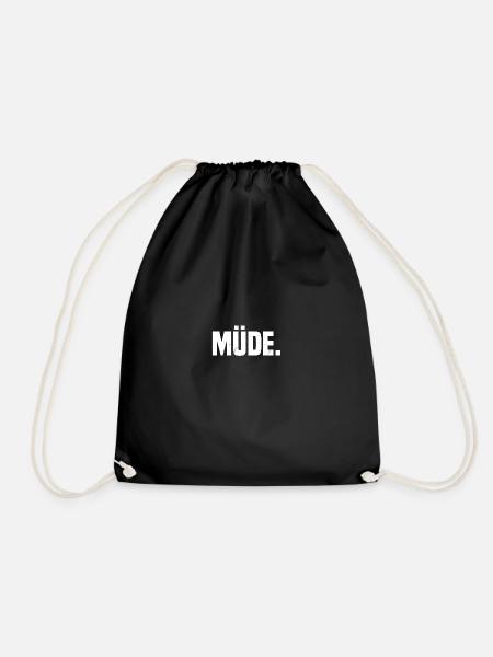 müde. - Turnbeutel - Schwarz