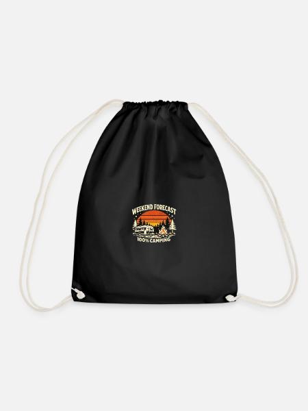 Weekend forecast camping 100% - Drawstring Bag - black
