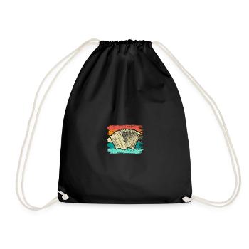 Retro Ziehharmonika, Steirische Harmonika Quetschn - Turnbeutel - Schwarz - Vorne