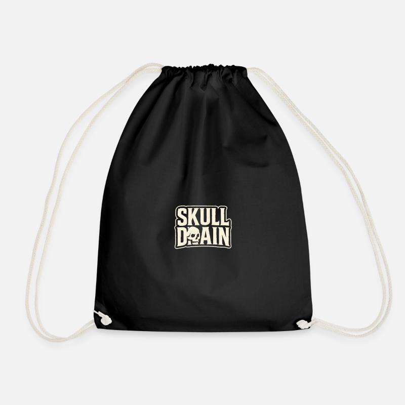 Skull Drain Vintage-Stil - Turnbeutel - Schwarz