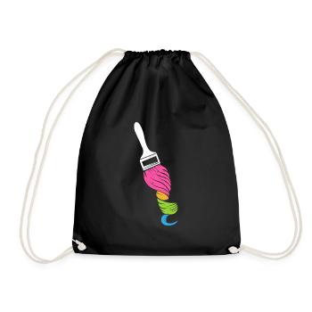 Pinceau - Drôle de peintre de maison décorateur maison - Sac de sport léger - noir - Devant