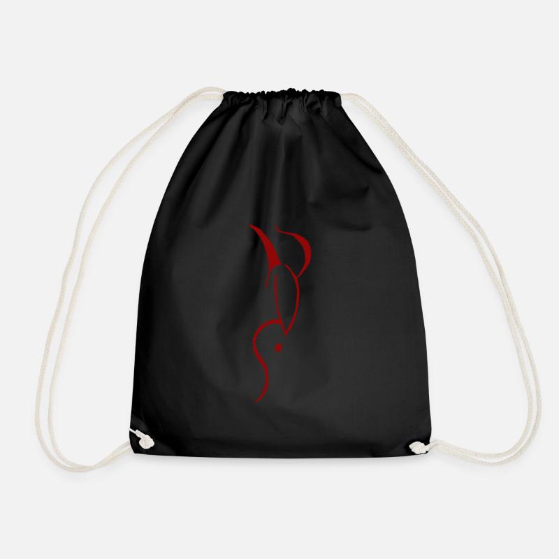 Devil red - Drawstring Bag - black