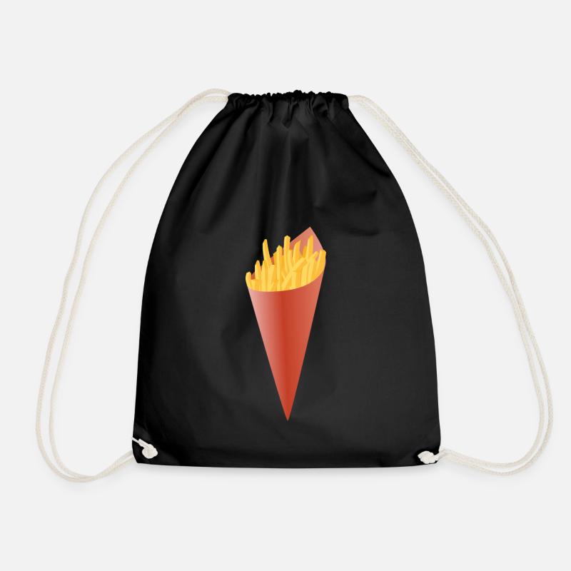 Pommes Tüte - Turnbeutel - Schwarz