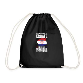 Croat Croatian Croatia - Drawstring Bag - black - Front