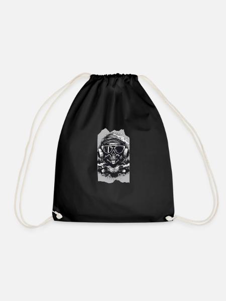 SkullGroove Beats 2 - Undead Headphones Metal - Drawstring Bag - black
