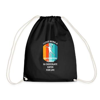 Badminton Badminton Badminton Player Chocolate - Drawstring Bag - black - Front