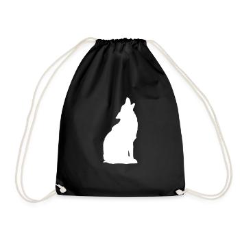 Howling Wolf - Drawstring Bag - black - Front