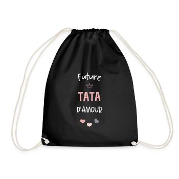 Future tata d'amour ! Cadeau annonce future tata - Sac de sport léger - noir - Devant