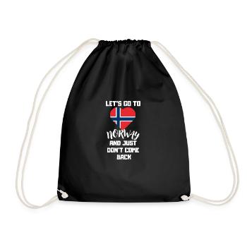 Norweger Herz Norwegische Flagge Lustiges Norwegen - Turnbeutel - Schwarz - Vorne