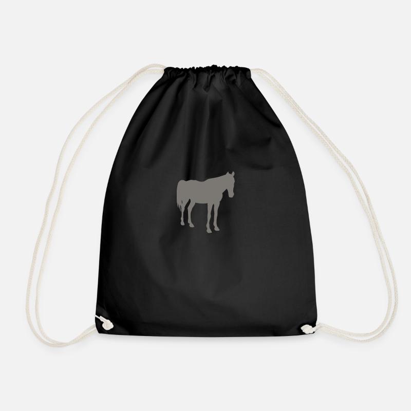 horse - Drawstring Bag - black
