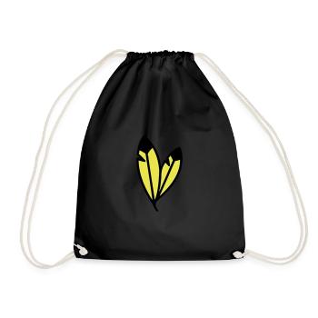 feathers color - Drawstring Bag - black - Front