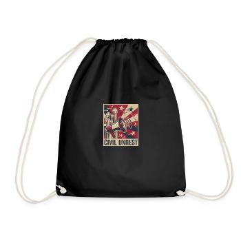 Civil Unrest Resist Propaganda Poster - Drawstring Bag - black - Front