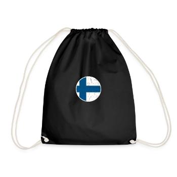 Finland Finnish flag Finn - Drawstring Bag - black - Front