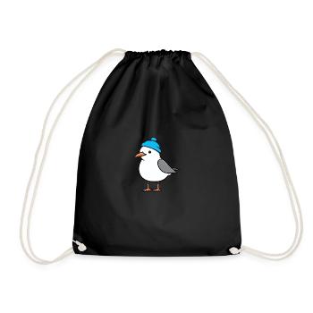 Mouette avec bonnet bleu - Sac de sport léger - noir - Devant