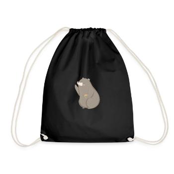 Bear Teddy Bear - Drawstring Bag - black - Front