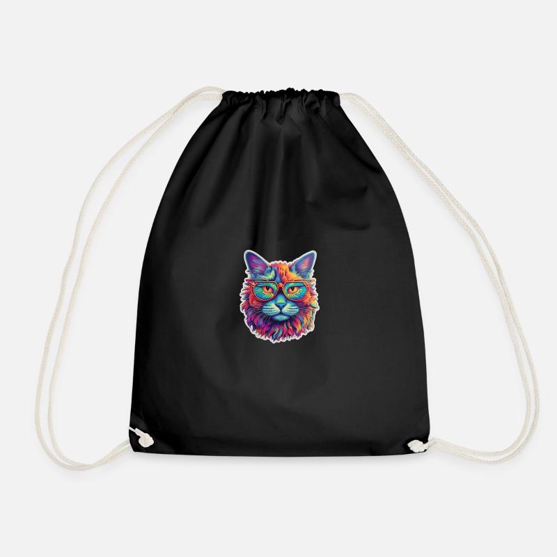 Crazy Katze - Turnbeutel - Schwarz