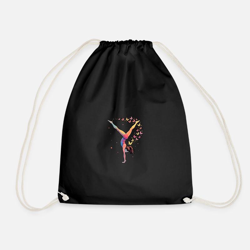 Gymnastik Geschenk Damen Mädchen - Turnbeutel - Schwarz