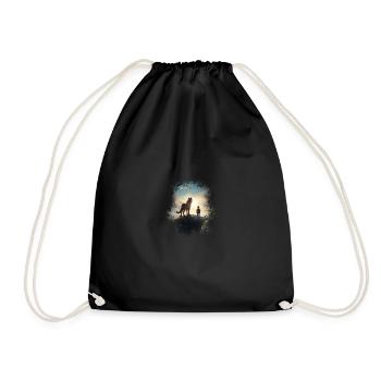 Epic Husky Dog Child Friendship - Drawstring Bag - black - Front