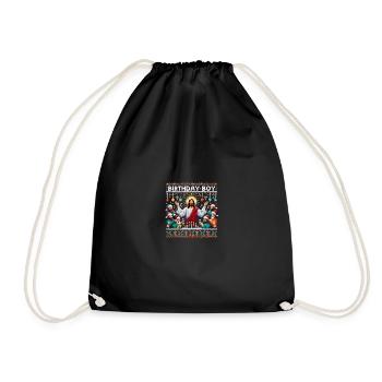 Jesus Christus Birthday Boy Ugly Christmas - Turnbeutel - Schwarz - Vorne