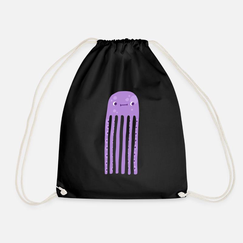 octopus - Drawstring Bag - black