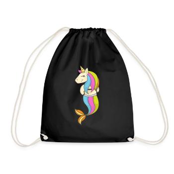 Licorne sirène princesse cadeau - Sac de sport léger - noir - Devant