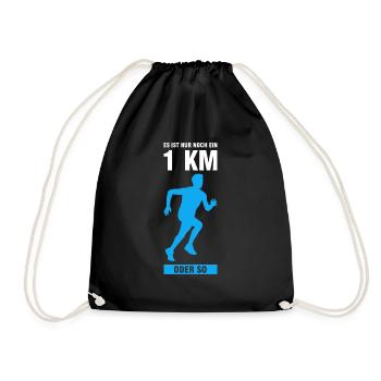Läufer Sport Jogger Geschenk - Turnbeutel - Schwarz - Vorne