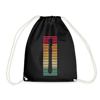 Glass construction profession T-shirts gift glazier retro - Drawstring Bag - black - Front