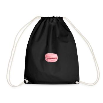 French candy macaron - Drawstring Bag - black - Front