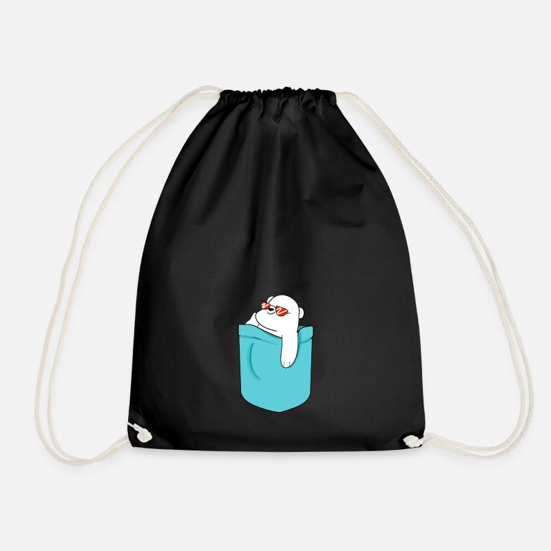 Pocket Eisbär Bär Sonne Cool Tasche - Turnbeutel - Schwarz