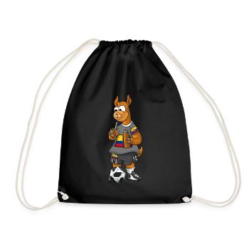 Ecuador Fan Lama - Drawstring Bag - black - Front