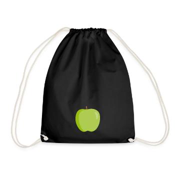 Idée cadeau santé fruit vert pomme - Sac de sport léger - noir - Devant