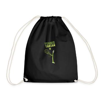 tennis, asperges, asperges, bande dessinée, asperges vertes - Sac de sport léger - noir - Devant