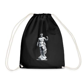 Greek God - Low Poly Design - Drawstring Bag - black - Front