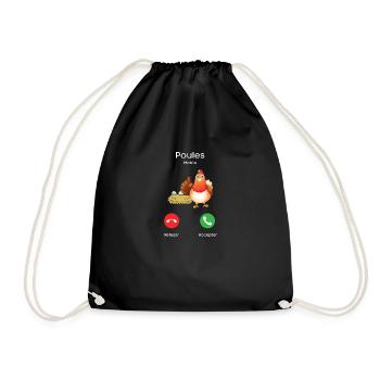appel des poules - Sac de sport léger - noir - Devant