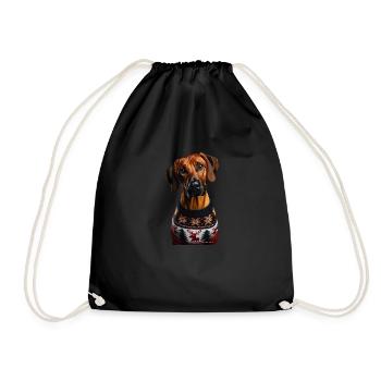 Rhodesian Ridgeback Weihnachten - Turnbeutel - Schwarz - Vorne
