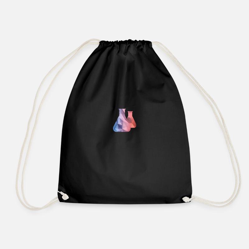 laboratory glassware - Drawstring Bag - black