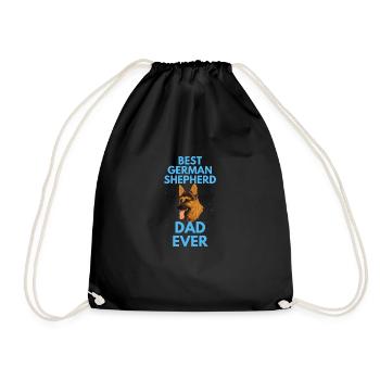 Dogs Papa Father's Day Gift German Shepherd - Drawstring Bag - black - Front