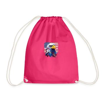 Aigle patriotique américain Drapeau des États-Unis 4 juillet Pères - Sac de sport léger - fuchsia - Devant