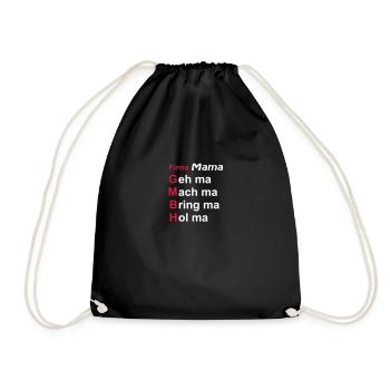 firma mama - Drawstring Bag - black - Front