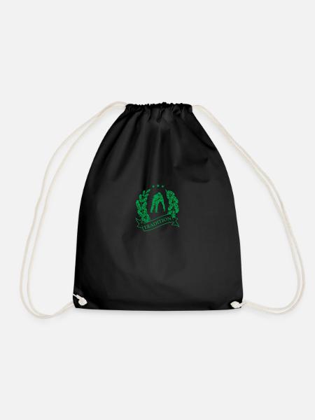Swinging wrestlers - Drawstring Bag - black