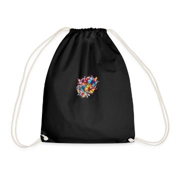 Beaux papillons Aquarelle Art - Sac de sport léger - noir - Devant