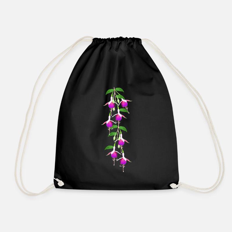 Fuchsia, Blüten - Turnbeutel - Schwarz