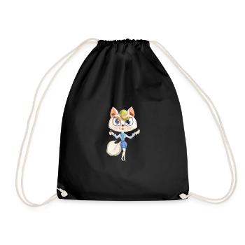 doux chat - Sac de sport léger - noir - Devant