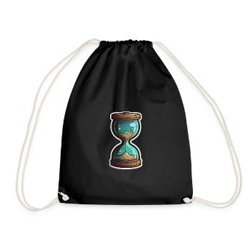 Sablier, Verre de sable, Horloge, Compte à rebours, Verre de sable, Temps - Sac de sport léger - noir - Devant